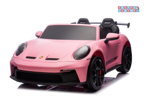 Porsche GT3 DK-P911 dwuosobowy na akumulator - różowy, 2x150W 24V/10Ah, do 7 km/h, EVA, LED, ekoskóra, panel muzyczny [26791]