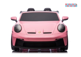 Porsche GT3 DK-P911 dwuosobowy na akumulator - różowy, 2x150W 24V/10Ah, do 7 km/h, EVA, LED, ekoskóra, panel muzyczny [26791]