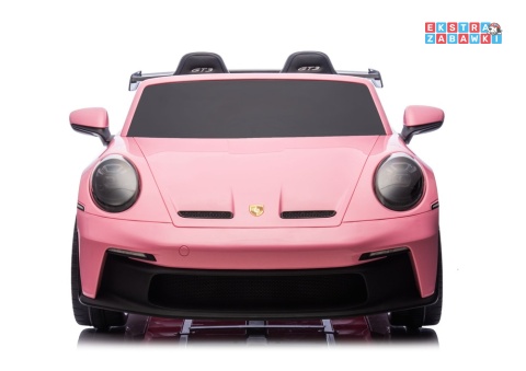 Porsche GT3 DK-P911 dwuosobowy na akumulator - różowy, 2x150W 24V/10Ah, do 7 km/h, EVA, LED, ekoskóra, panel muzyczny [26791]