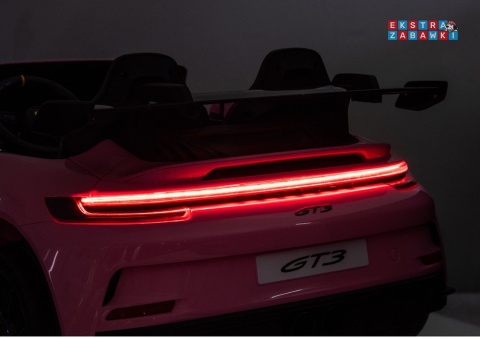 Porsche GT3 DK-P911 dwuosobowy na akumulator - różowy, 2x150W 24V/10Ah, do 7 km/h, EVA, LED, ekoskóra, panel muzyczny [26791]