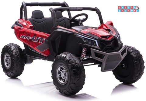 Buggy UTV-MX Spider lakierowany dwuosobowy na akumulator - czerwony, 4x60W 24V/7Ah, pilot, MP4, do 8 km/h, EVA, LED [7776]