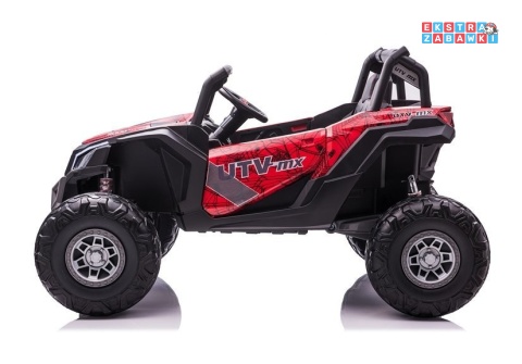 Buggy UTV-MX Spider lakierowany dwuosobowy na akumulator - czerwony, 4x60W 24V/7Ah, pilot, MP4, do 8 km/h, EVA, LED [7776]