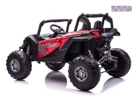 Buggy UTV-MX Spider lakierowany dwuosobowy na akumulator - czerwony, 4x60W 24V/7Ah, pilot, MP4, do 8 km/h, EVA, LED [7776]