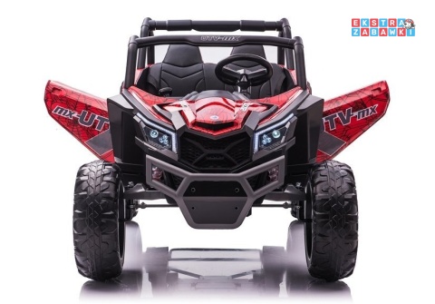 Buggy UTV-MX Spider lakierowany dwuosobowy na akumulator - czerwony, 4x60W 24V/7Ah, pilot, MP4, do 8 km/h, EVA, LED [7776]