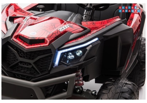 Buggy UTV-MX Spider lakierowany dwuosobowy na akumulator - czerwony, 4x60W 24V/7Ah, pilot, MP4, do 8 km/h, EVA, LED [7776]