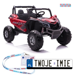 Buggy UTV-MX Spider lakierowany dwuosobowy na akumulator - czerwony, 4x60W 24V/7Ah, pilot, MP4, do 8 km/h, EVA, LED [7776]