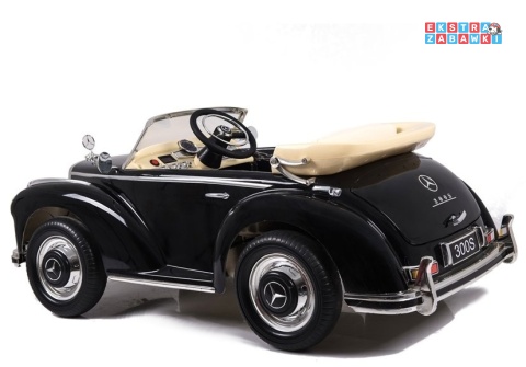 Mercedes 300S lakierowany na akumulator - czarny, 2x45W 12V/7Ah, pilot, do 5 km/h, EVA, ekoskóra, pasy, panel muzyczny [3922]