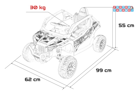 Buggy Kawasaki Teryx KRX1000 na akumulator - czarny, 4x4, 2x45W i 2x20W 24V/5Ah, pilot, EVA, ekoskóra, pokrowiec [JS330]
