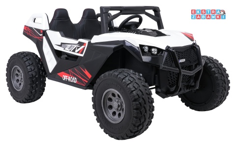 Buggy RTR Monster Speed 4x4 na akumulator - biały, 2x300W 2x45W 24V/14Ah, do 16 km/h, pilot, EVA, LED, pokrowiec [SX2928]