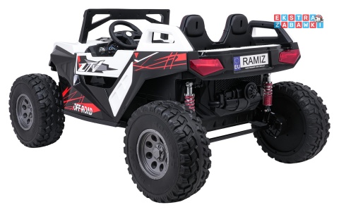 Buggy RTR Monster Speed 4x4 na akumulator - biały, 2x300W 2x45W 24V/14Ah, do 16 km/h, pilot, EVA, LED, pokrowiec [SX2928]