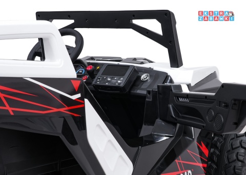 Buggy RTR Monster Speed 4x4 na akumulator - biały, 2x300W 2x45W 24V/14Ah, do 16 km/h, pilot, EVA, LED, pokrowiec [SX2928]
