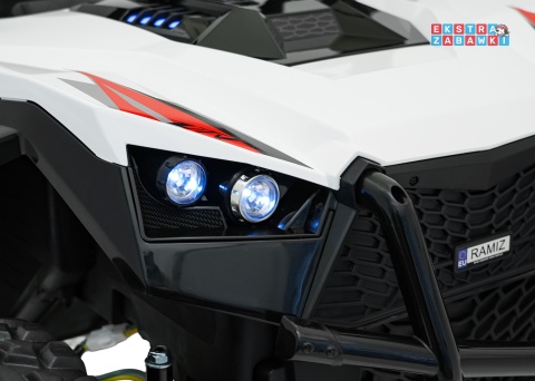 Buggy RTR Monster Speed 4x4 na akumulator - biały, 2x300W 2x45W 24V/14Ah, do 16 km/h, pilot, EVA, LED, pokrowiec [SX2928]