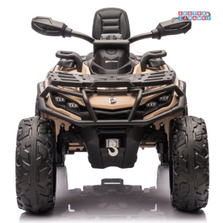Beżowy Quad CAN-AM Outlander ATV na akumulator - 4x200W, 24V/7Ah, EVA, LED, ekoskóra [CA005]