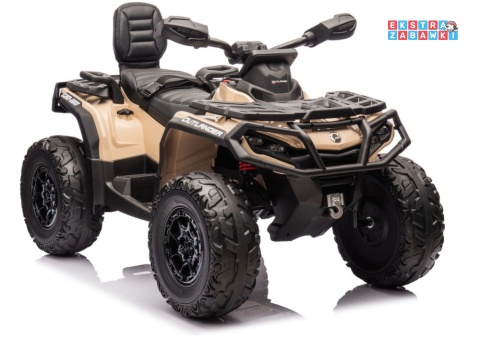 Beżowy Quad CAN-AM Outlander ATV na akumulator - 4x200W, 24V/7Ah, EVA, LED, ekoskóra [CA005]
