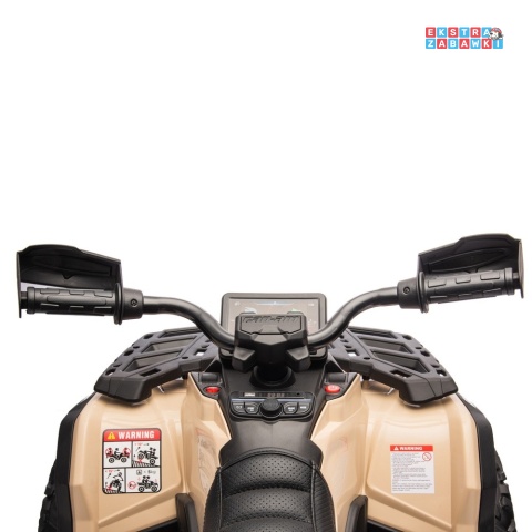 Beżowy Quad CAN-AM Outlander ATV na akumulator - 4x200W, 24V/7Ah, EVA, LED, ekoskóra [CA005]