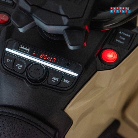 Beżowy Quad CAN-AM Outlander ATV na akumulator - 4x200W, 24V/7Ah, EVA, LED, ekoskóra [CA005]