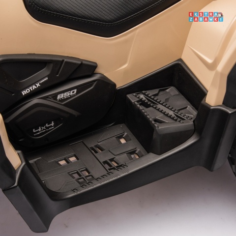 Beżowy Quad CAN-AM Outlander ATV na akumulator - 4x200W, 24V/7Ah, EVA, LED, ekoskóra [CA005]