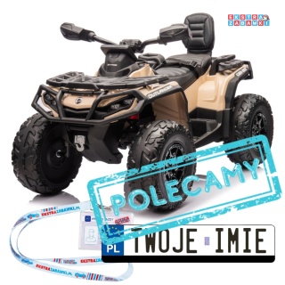 Beżowy Quad CAN-AM Outlander ATV na akumulator - 4x200W, 24V/7Ah, EVA, LED, ekoskóra [CA005]