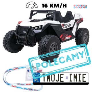 Buggy RTR Monster Speed 4x4 na akumulator - biały, 2x300W 2x45W 24V/14Ah, do 16 km/h, pilot, EVA, LED, pokrowiec [SX2928]