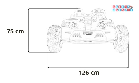 Ogromny gokart GENERAL 63 dwuosobowy na akumulator - czerwony, 1x800W 48V/20Ah, silnik bezszczotkowy, pokrowiec [SX2358]