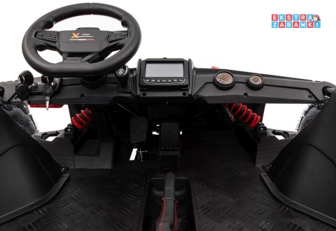 Ogromny gokart GENERAL 63 dwuosobowy na akumulator - czerwony, 1x800W 48V/20Ah, silnik bezszczotkowy, pokrowiec [SX2358]