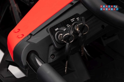 Ogromny gokart GENERAL 63 dwuosobowy na akumulator - czerwony, 1x800W 48V/20Ah, silnik bezszczotkowy, pokrowiec [SX2358]