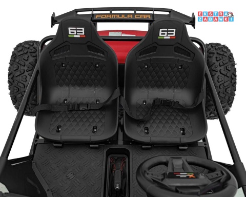 Ogromny gokart GENERAL 63 dwuosobowy na akumulator - czerwony, 1x800W 48V/20Ah, silnik bezszczotkowy, pokrowiec [SX2358]