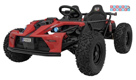 Ogromny gokart GENERAL 63 dwuosobowy na akumulator - czerwony, 1x800W 48V/20Ah, silnik bezszczotkowy, pokrowiec [SX2358]