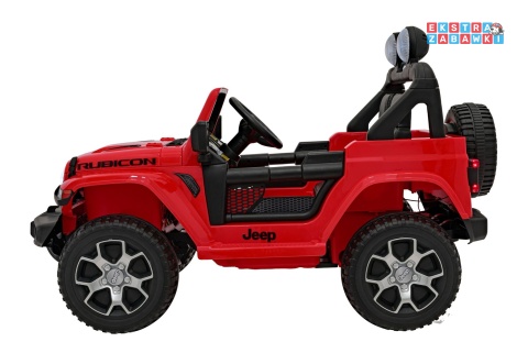 Jeep Wrangler Rubicon na akumulator - czerwony, 4x45W, 12V/10Ah, EVA, pilot, LED, MP3, BT - [JWR555]