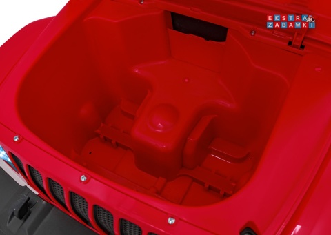 Jeep Wrangler Rubicon na akumulator - czerwony, 4x45W, 12V/10Ah, EVA, pilot, LED, MP3, BT - [JWR555]