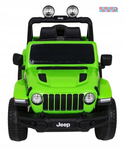 Jeep Wrangler Rubicon na akumulator - zielony, 4x45W, 12V/10Ah, EVA, pilot, LED, MP3, BT - [JWR555]