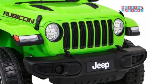 Jeep Wrangler Rubicon na akumulator - zielony, 4x45W, 12V/10Ah, EVA, pilot, LED, MP3, BT - [JWR555]