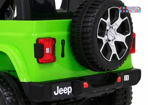 Jeep Wrangler Rubicon na akumulator - zielony, 4x45W, 12V/10Ah, EVA, pilot, LED, MP3, BT - [JWR555]