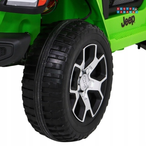 Jeep Wrangler Rubicon na akumulator - zielony, 4x45W, 12V/10Ah, EVA, pilot, LED, MP3, BT - [JWR555]