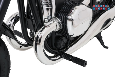 Motor BMW R18 na akumulator - czarny, 200W 24V/7Ah, silnik bezszczotkowy, koła pompowane, kółka boczne, ekoksóra, BT [SX8628]
