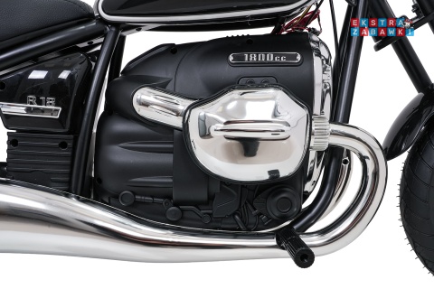 Motor BMW R18 na akumulator - czarny, 200W 24V/7Ah, silnik bezszczotkowy, koła pompowane, kółka boczne, ekoksóra, BT [SX8628]
