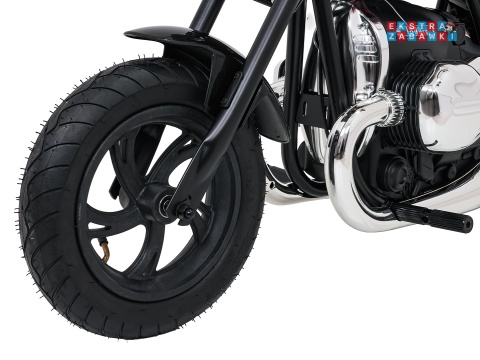 Motor BMW R18 na akumulator - czarny, 200W 24V/7Ah, silnik bezszczotkowy, koła pompowane, kółka boczne, ekoksóra, BT [SX8628]