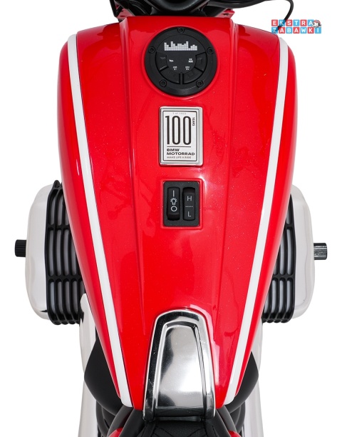 Motor BMW R18 na akumulator - czerwony, 200W 24V/7Ah, silnik bezszczotkowy, koła pompowane, kółka boczne, ekoksóra, BT [SX8628]