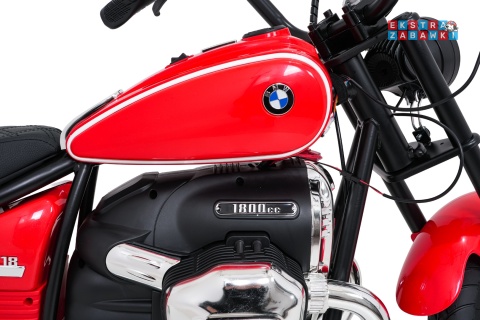 Motor BMW R18 na akumulator - czerwony, 200W 24V/7Ah, silnik bezszczotkowy, koła pompowane, kółka boczne, ekoksóra, BT [SX8628]