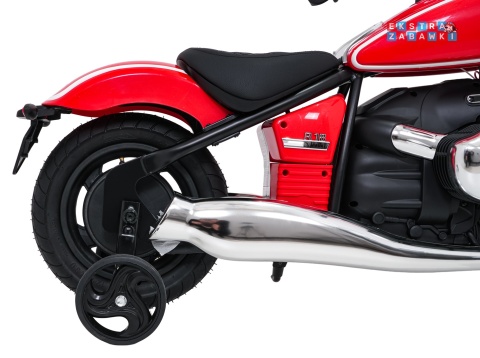Motor BMW R18 na akumulator - czerwony, 200W 24V/7Ah, silnik bezszczotkowy, koła pompowane, kółka boczne, ekoksóra, BT [SX8628]