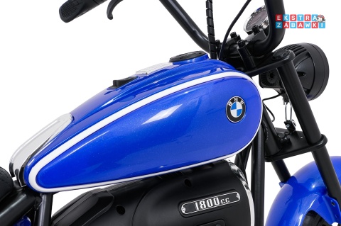 Motor BMW R18 na akumulator - niebieski, 200W 24V/7Ah, silnik bezszczotkowy, koła pompowane, kółka boczne, ekoksóra, BT [SX8628]