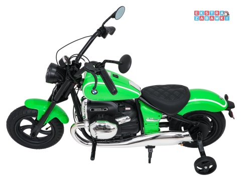 Motor BMW R18 na akumulator - zielony, 200W 24V/7Ah, silnik bezszczotkowy, koła pompowane, kółka boczne, ekoksóra, BT [SX8628]