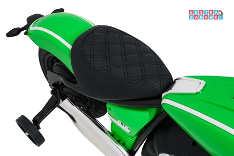 Motor BMW R18 na akumulator - zielony, 200W 24V/7Ah, silnik bezszczotkowy, koła pompowane, kółka boczne, ekoksóra, BT [SX8628]