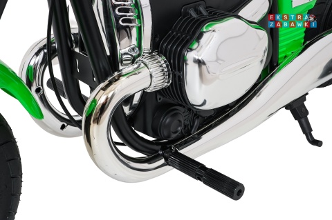 Motor BMW R18 na akumulator - zielony, 200W 24V/7Ah, silnik bezszczotkowy, koła pompowane, kółka boczne, ekoksóra, BT [SX8628]