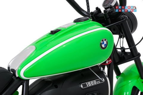 Motor BMW R18 na akumulator - zielony, 200W 24V/7Ah, silnik bezszczotkowy, koła pompowane, kółka boczne, ekoksóra, BT [SX8628]