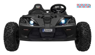 Ogromny gokart GENERAL 63 dwuosobowy na akumulator - czarny, 1x800W 48V/20Ah, silnik bezszczotkowy, pokrowiec [SX2358]