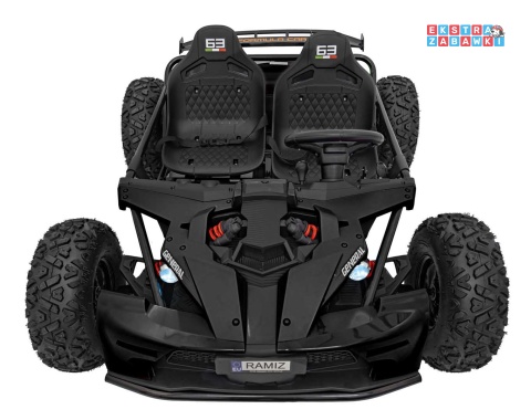 Ogromny gokart GENERAL 63 dwuosobowy na akumulator - czarny, 1x800W 48V/20Ah, silnik bezszczotkowy, pokrowiec [SX2358]