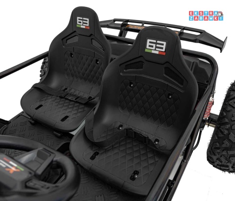 Ogromny gokart GENERAL 63 dwuosobowy na akumulator - czarny, 1x800W 48V/20Ah, silnik bezszczotkowy, pokrowiec [SX2358]