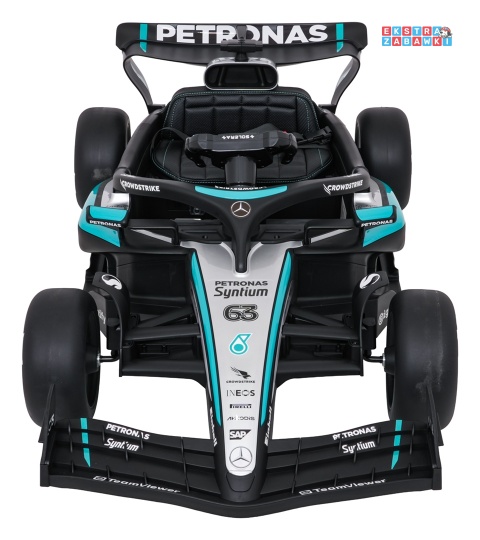 Bolid AMG PETRONAS F1 na akumulator - czarny, 2x35W 12V/9Ah, pilot, EVA, LED, pasy, ekoskóra, BT [QLS-8621]