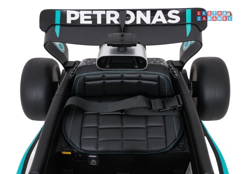 Bolid AMG PETRONAS F1 na akumulator - czarny, 2x35W 12V/9Ah, pilot, EVA, LED, pasy, ekoskóra, BT [QLS-8621]